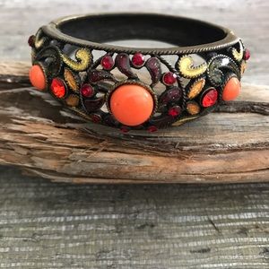 Orange Jeweled Bracelet